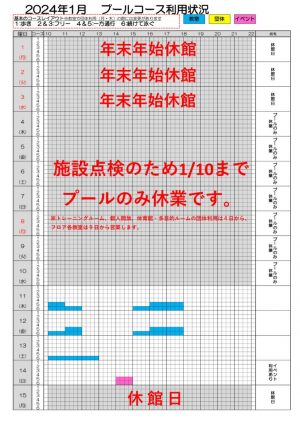 2023年度南部プールコース使用状況のサムネイル